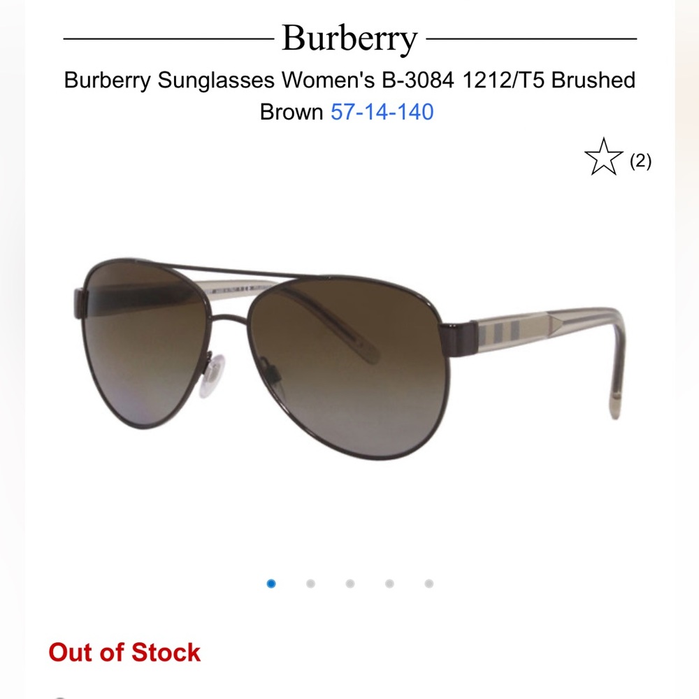Burberry Aviator Women’s Sunglasses
